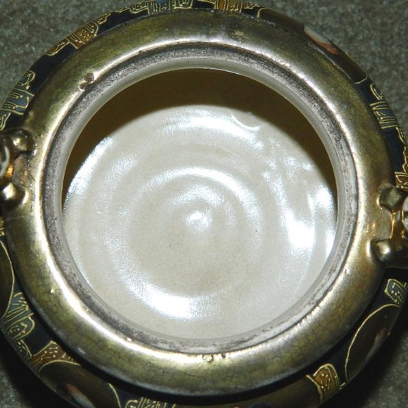 Antique Incense Burner Japan Satsuma Moriage Earthenware Foo Dog Hand Painted - Picture 8 of 16